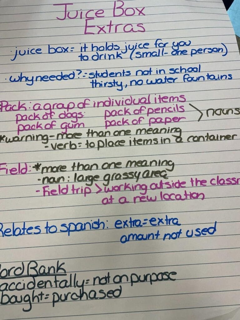 Math milestones juice box extras