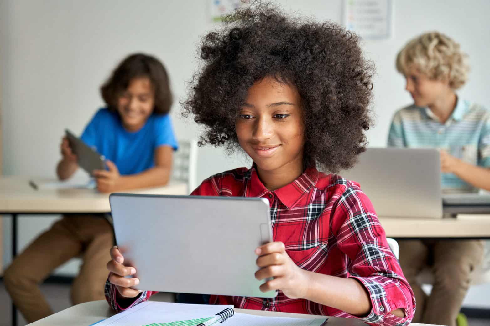 Student on a tablet