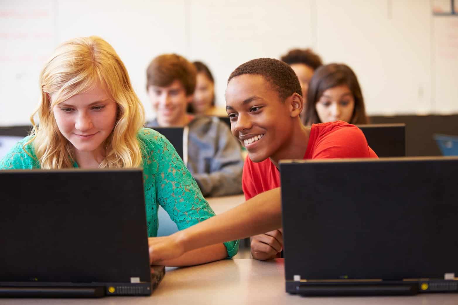 Students on laptops