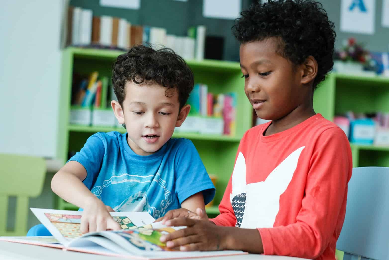 Two students reading