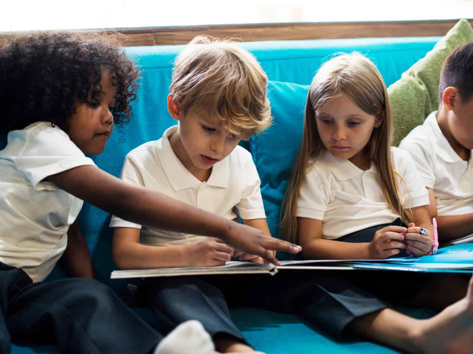 Young students reading